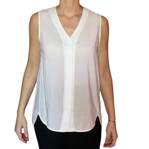 Theory Sleeveless White Tunic Long White Tank Top